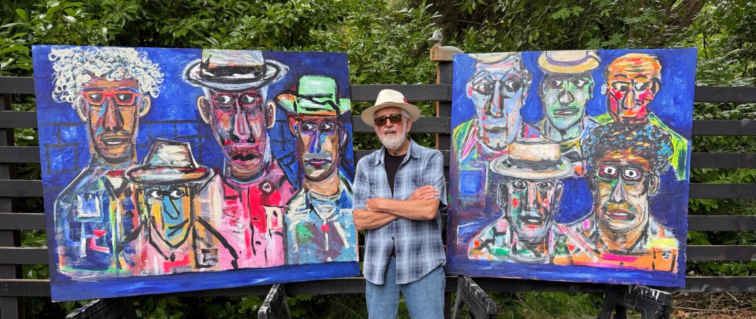 Doug and his recent 2 paintings of Brothers