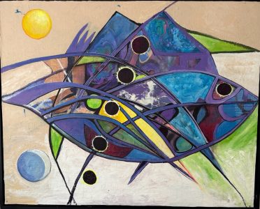 Fish in the Eclipse Acrylic on canvas 50 x 62