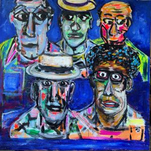 “Five Brothers From Different Mothers” Acrylic on Canvas 48 X 48”